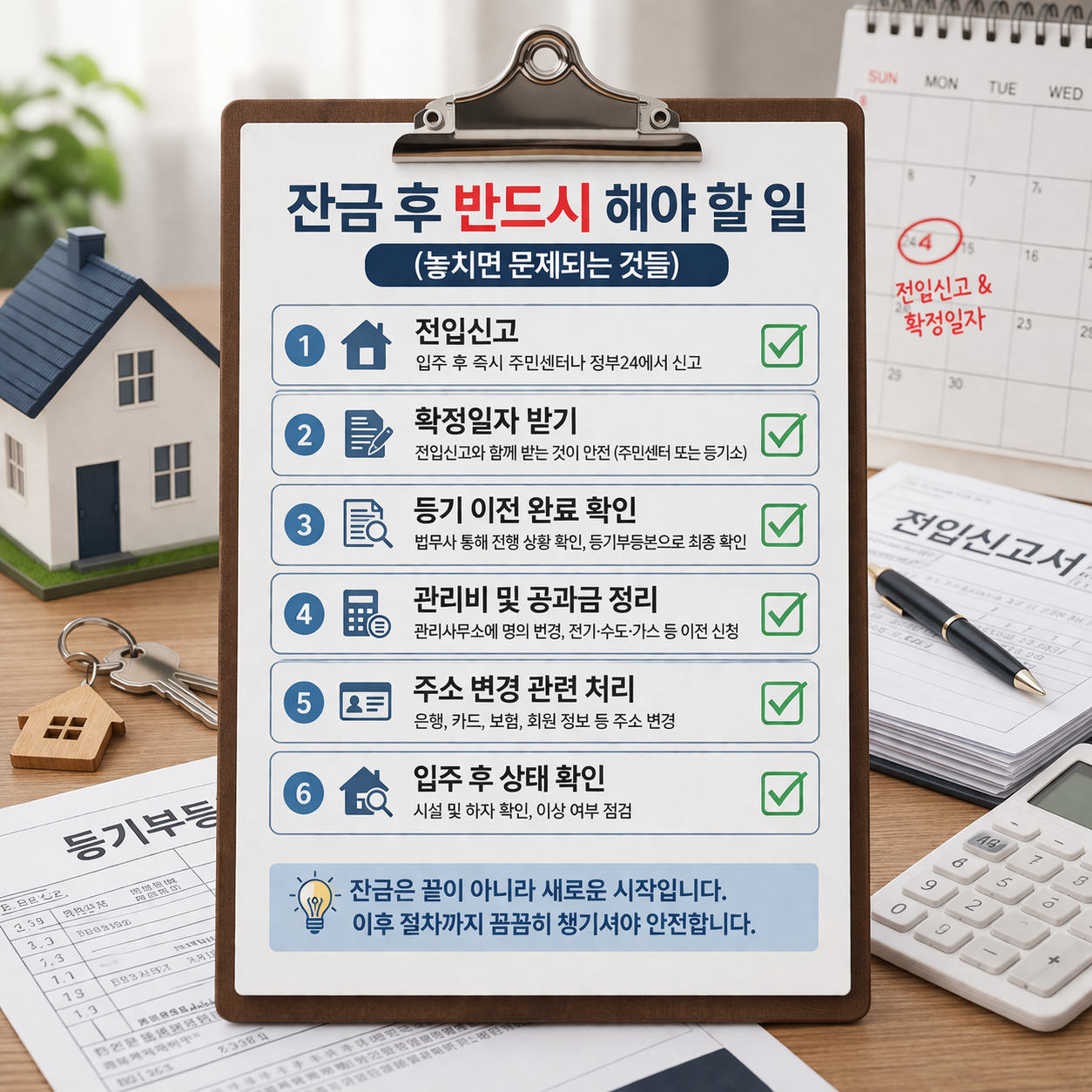 잔금일 이후 반드시 해야 할 것