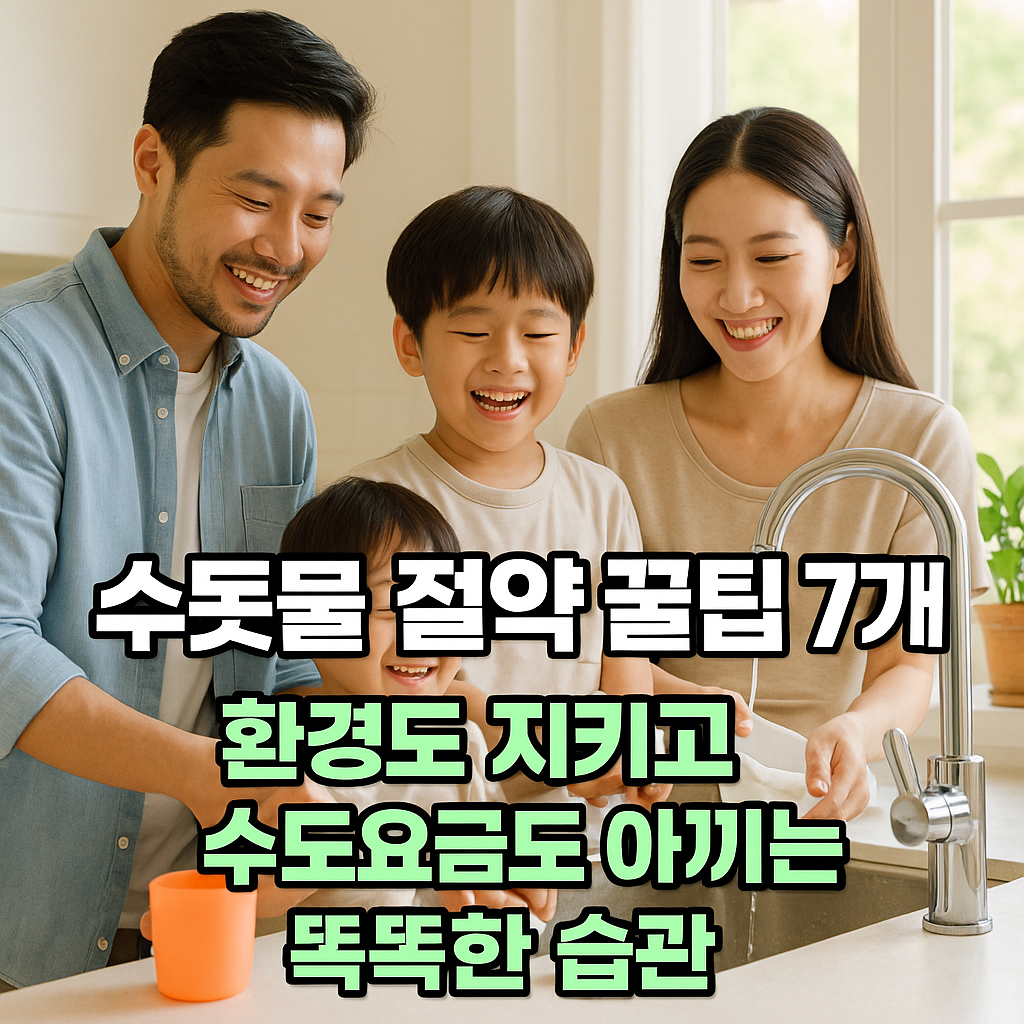 함께 설거지를 하며 웃는 가족
