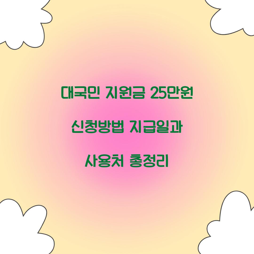 대국민 지원금 25만원 신청방법