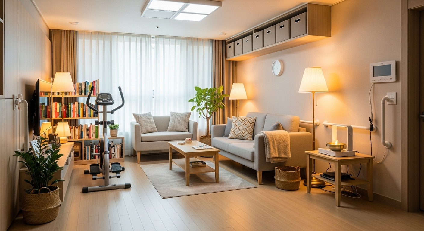 미니멀한 거실의 모습