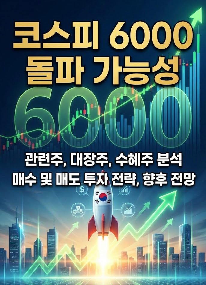 코스피 6000 돌파 가능성, 관련주, 대장주, 수혜주 분석, 매수 및 매도 투자 전략, 향후 전망