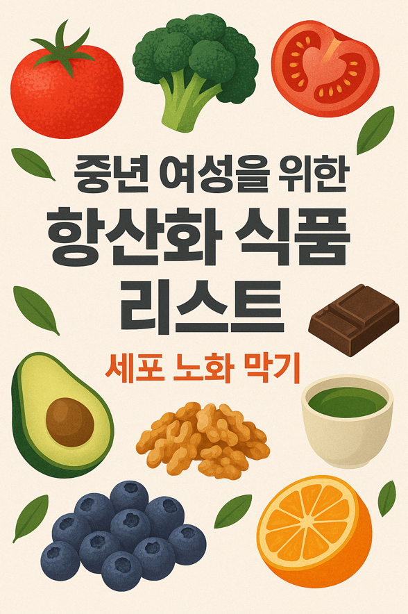 중년 여성의 노화 방패, 항산화 식품