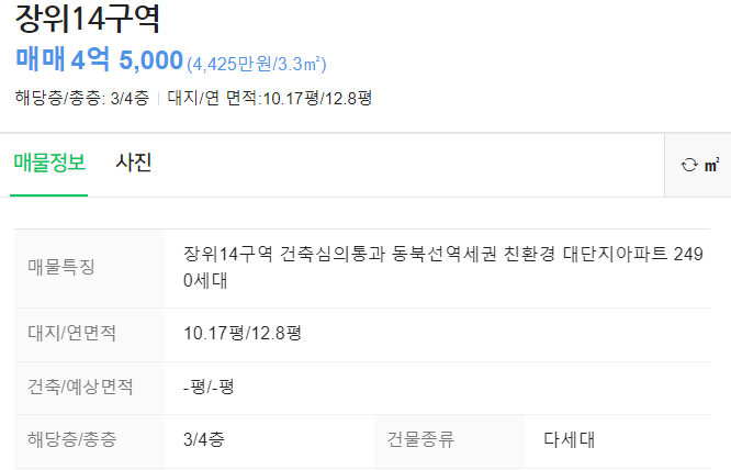 장위14구역 매물
