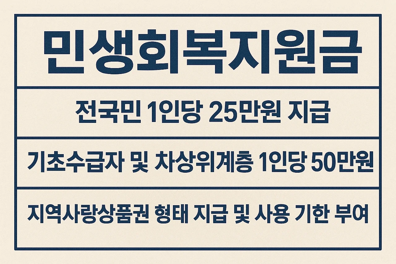 전국 단위 민생회복지원금 현황