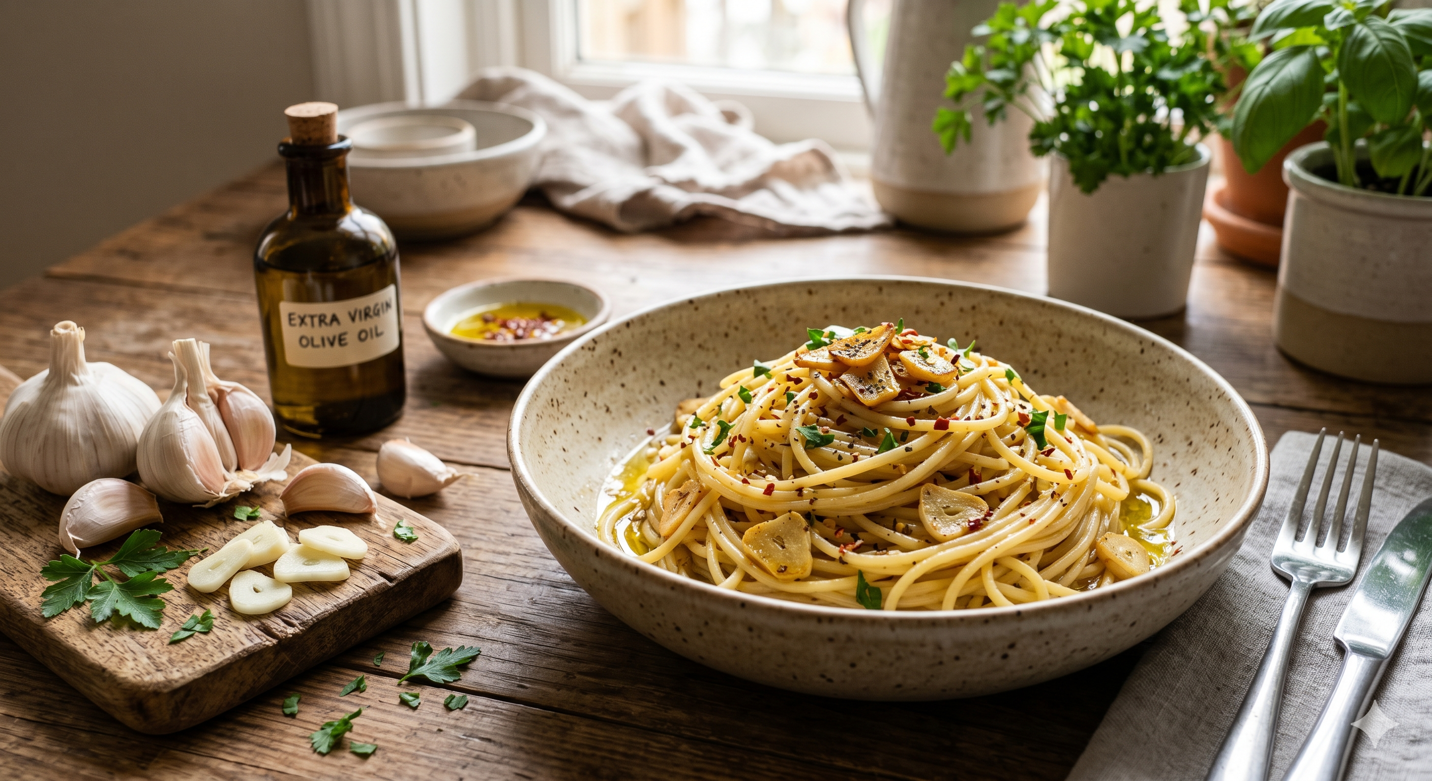 올리브오일, 마늘, 알리오올리오