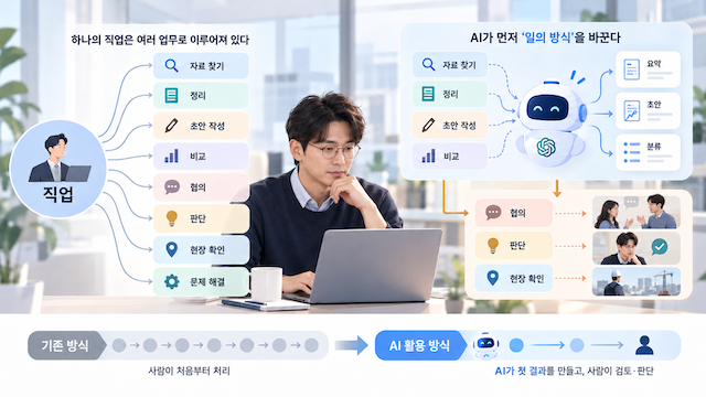 AI가 직업을 없애기보다 먼저 바꾸는 것은 어떤 업무일까?