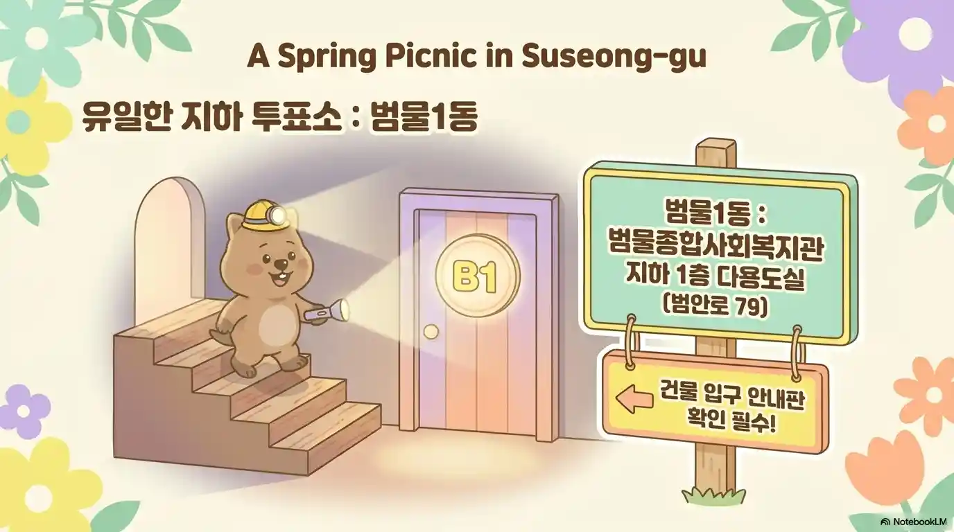 유일한 지하 투표소 범물종합사회복지관