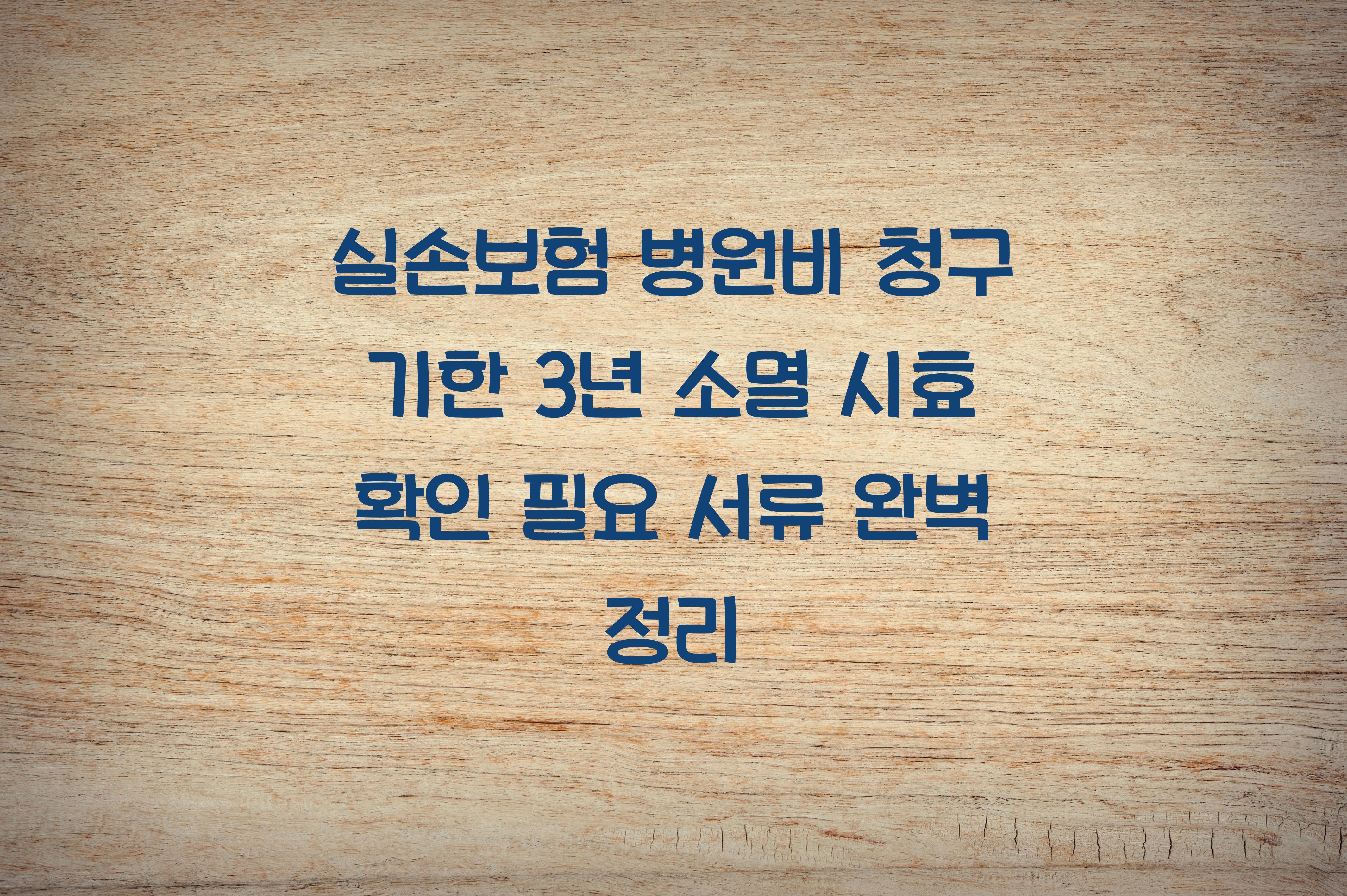 실손보험 병원비 청구 기한
