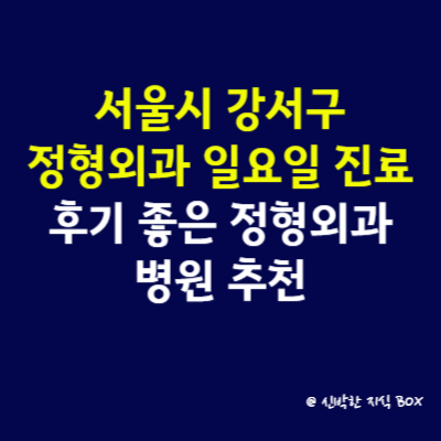 서울시 강서구 정형외과 일요일 진료 병원, 후기 좋은 정형외과 병원 추천