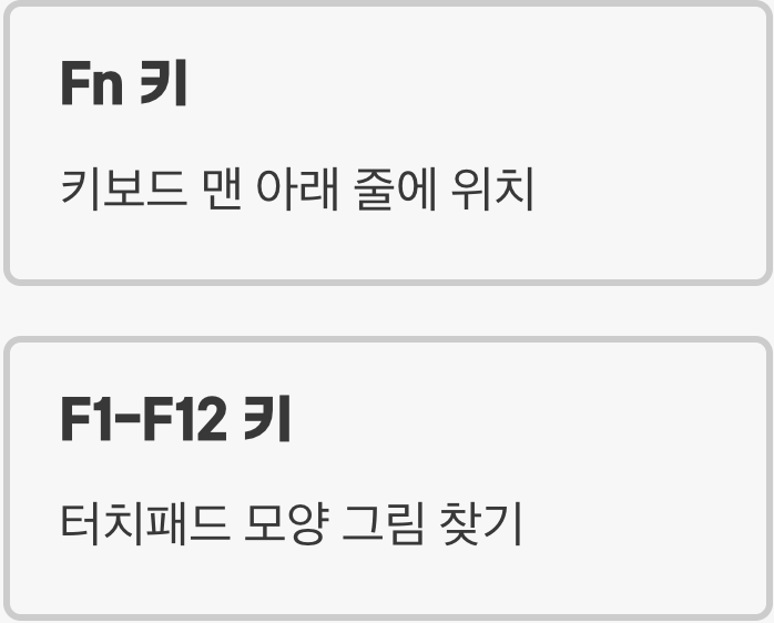 'Fn 키'와 '그림'을 찾아라