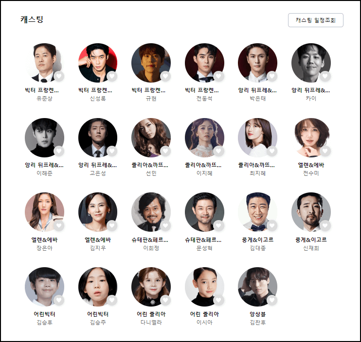 프랑켄슈타인 뮤지컬 캐스팅정보