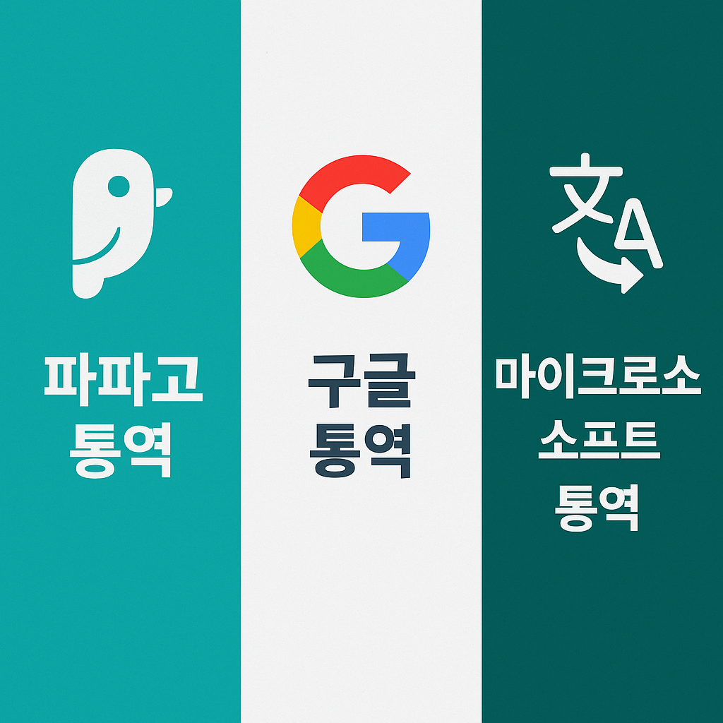 파파고 구글통역 마이크로소프트통역