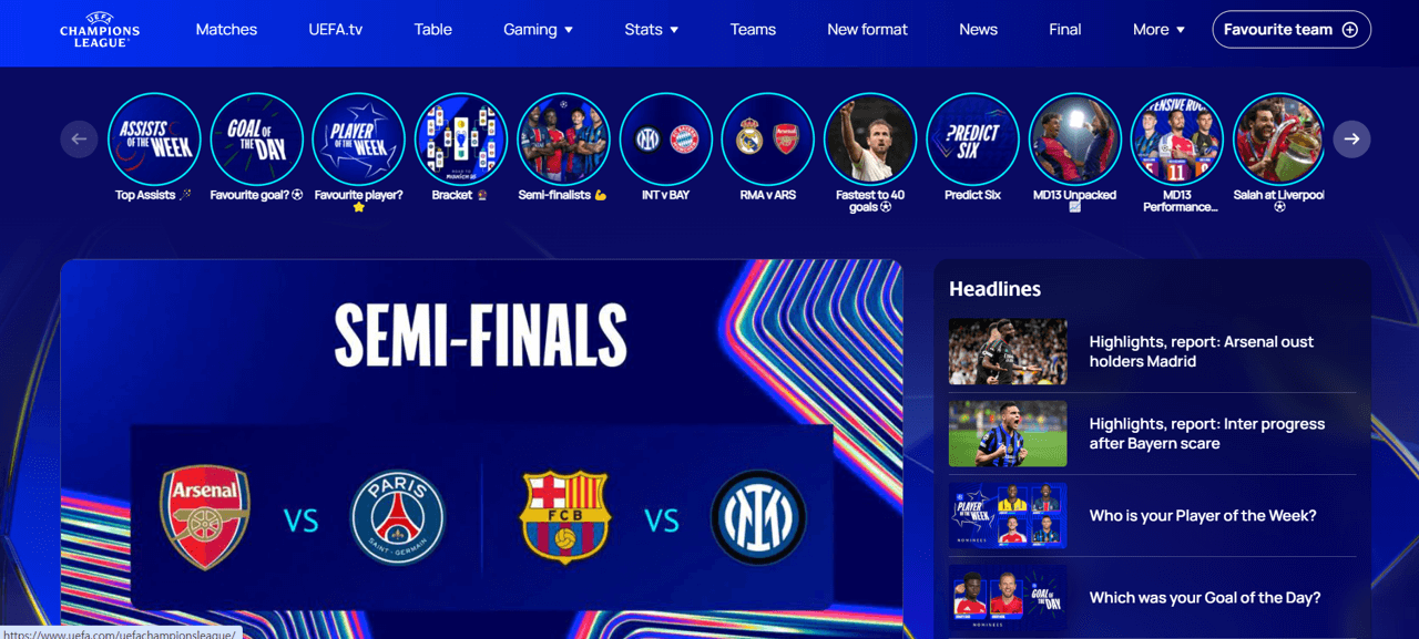 2024-25 챔피언스리그 공식 홈페이지