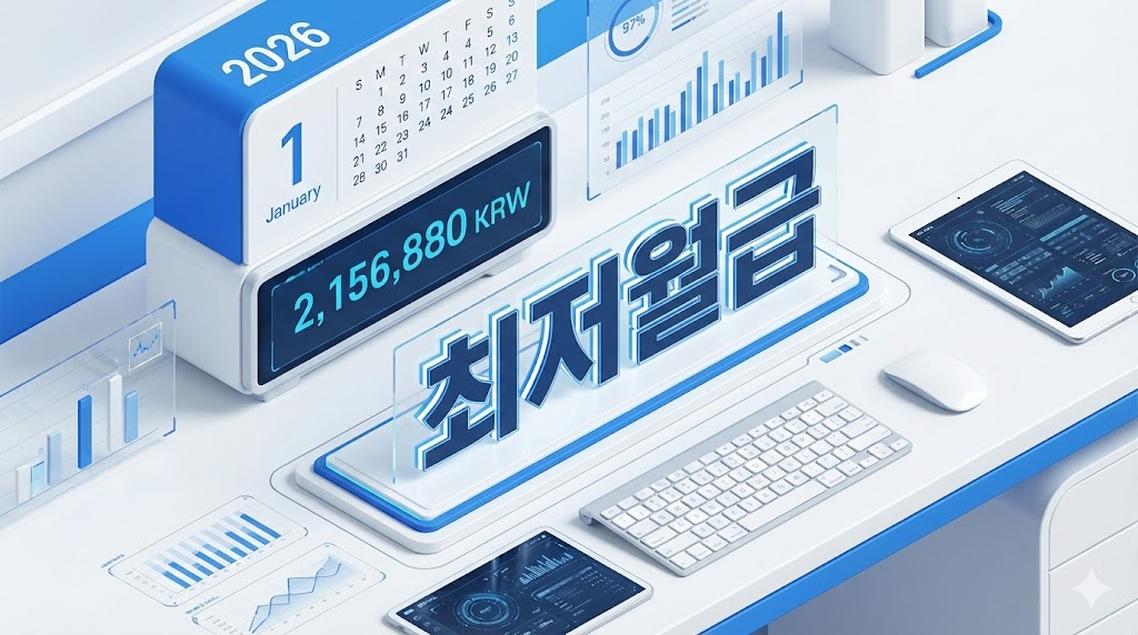 월급 2156880원 환산 기준과 2026년 달력 비즈니스 이미지