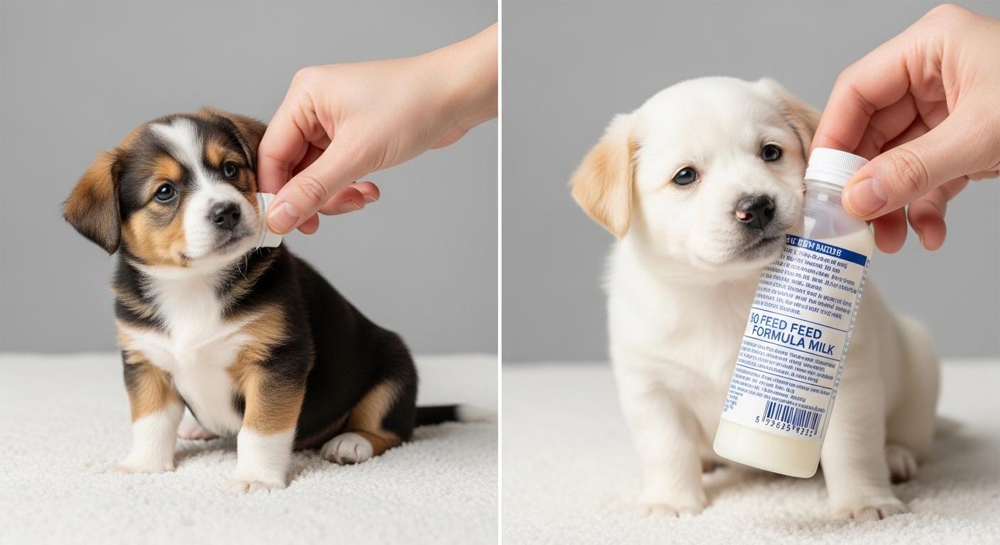 새끼 강아지 분유 먹이는법