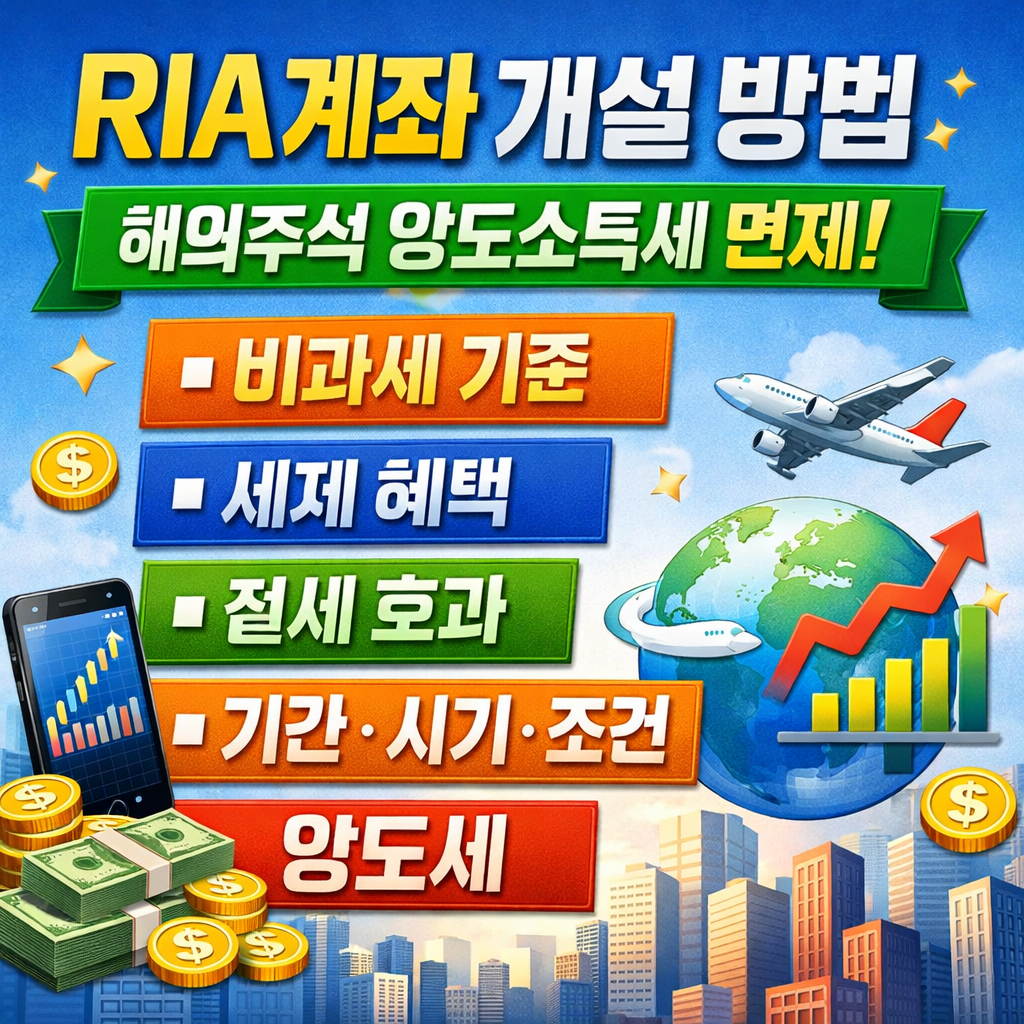 ria계좌 개설 방법 해외주식 양도소득세 면제 비과세 기준 세제 혜택 절세 효과 기간 시기 조건 양도세