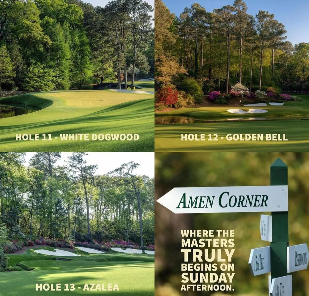 오거스타 내셔널의 아멘 코너 11, 12, 13번 홀