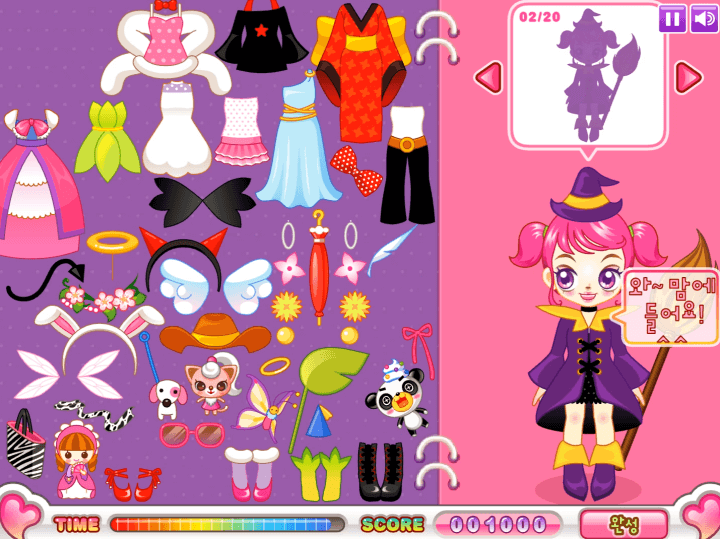 쥬디의-파티-파티-플래시게임-플레이-쥬디가-원하는-파티복을-착용하여-미션에서-성공한-화면