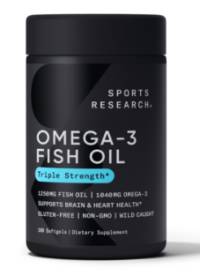 스포츠리서치 트리플 스트렝스 오메가-3 피쉬 오일 1250mg 소프트젤 180정, 1개