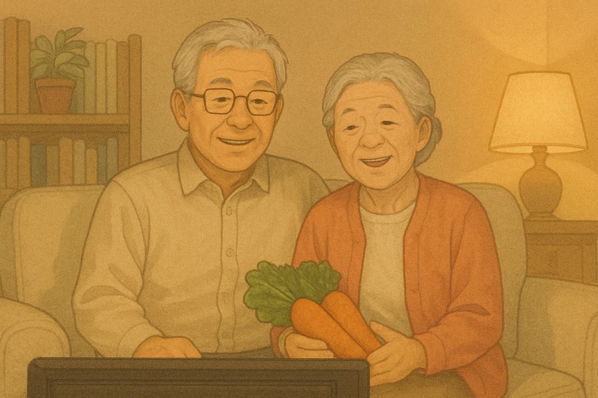 TV 보는 노부부