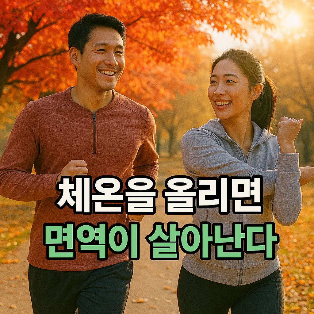 가을 햇살 아래 활기찬 조깅
