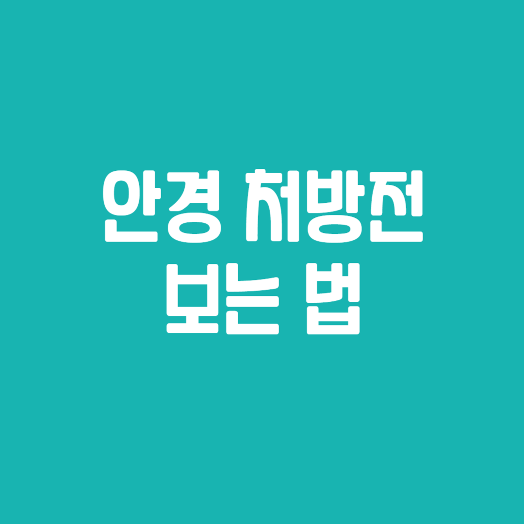 안경 처방전 보는 법