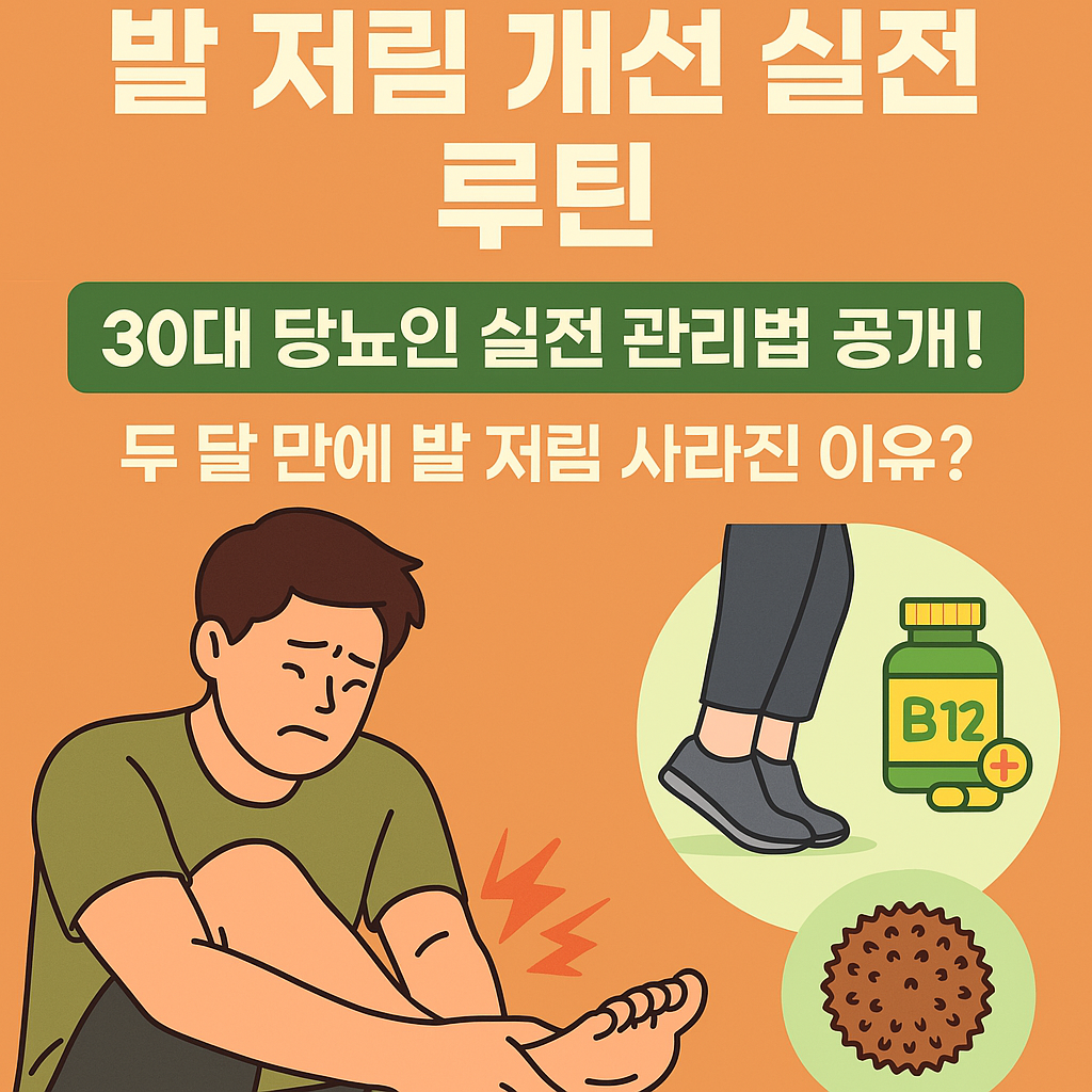 30대 당뇨 발저림 증상 없애는 방법 혈당 혈액순환 종아리근육 발바닥 마사지 비타민B12 당뇨관리