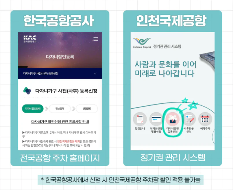 공항 주차장 다자녀 할인