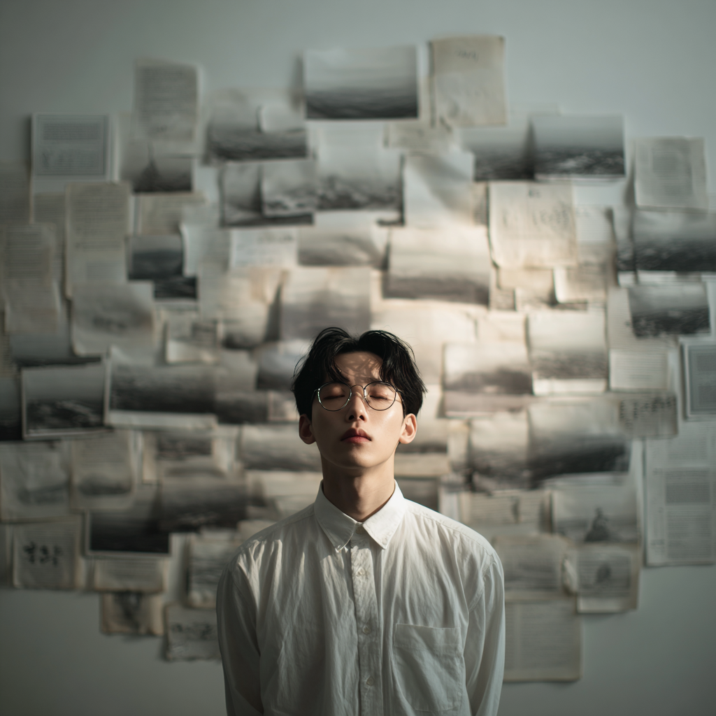 야근 후 피로한 표정의 여성 회사원 인물 드로잉, 사무실에서 회복이 필요한 모습