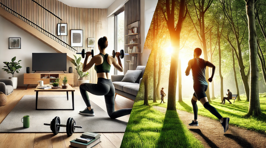 홈트레이닝과 야외운동에 관한 사진