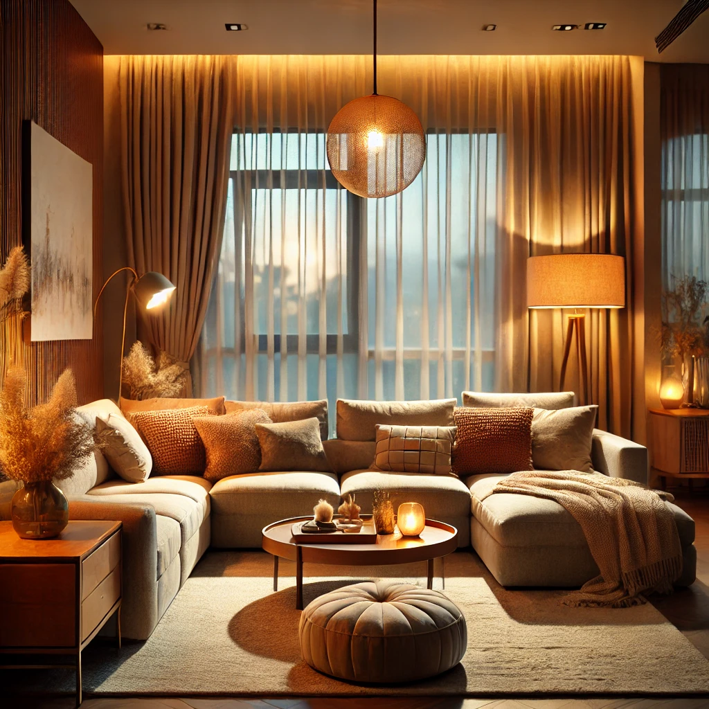 밝고 따뜻한 거실 조명