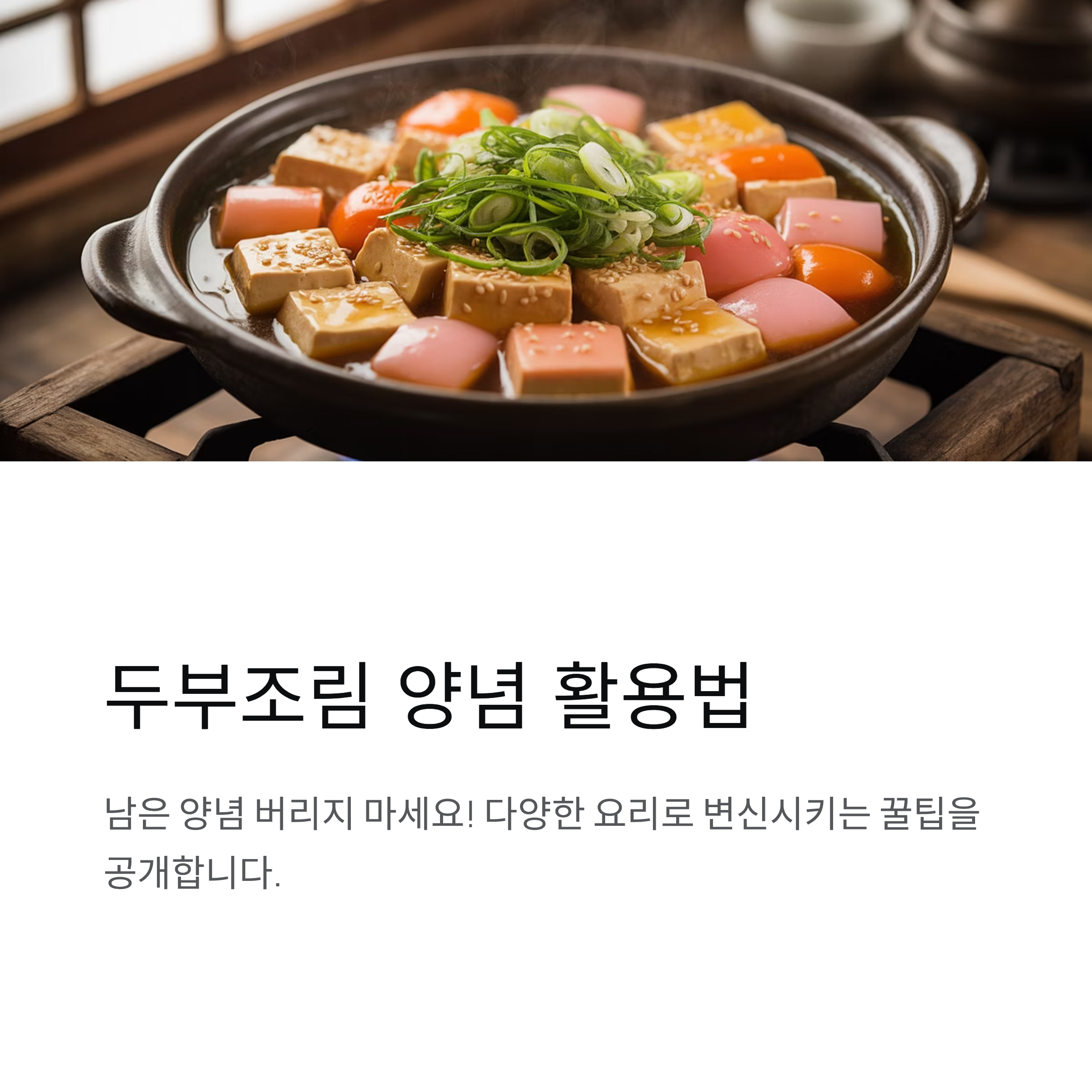 두부조림 양념, 남은 양념 알뜰하게 활용하는 꿀팁