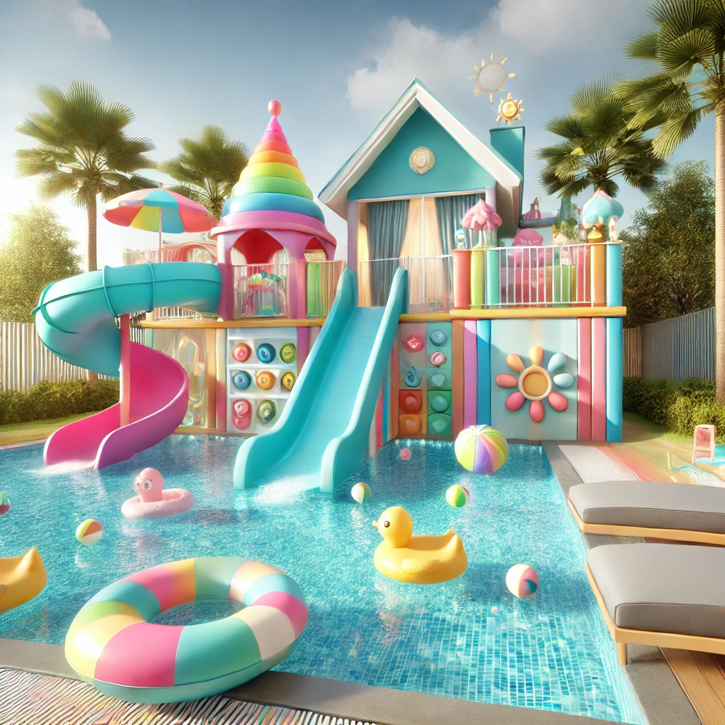 키즈풀빌라 속에 있는 물놀이장