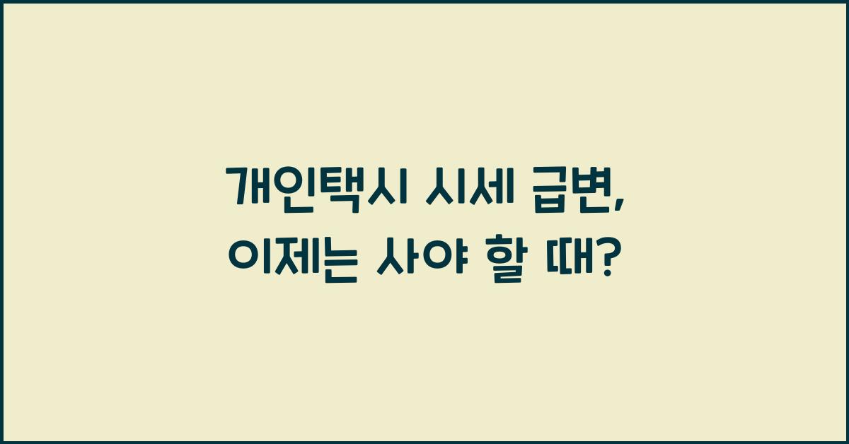 개인택시 시세