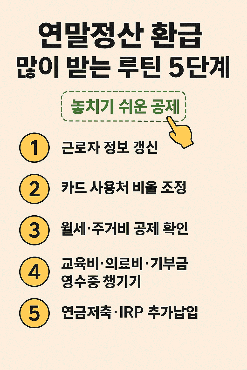 연말정산 환급 많이 받는 루틴 5단계