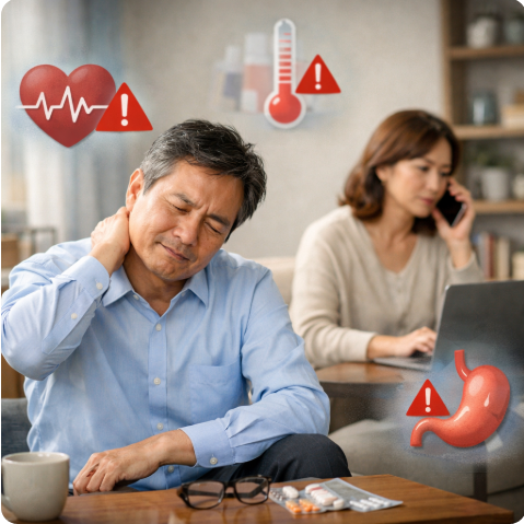 중년기 건강이상 신호가 늦는 것에 대한 사진