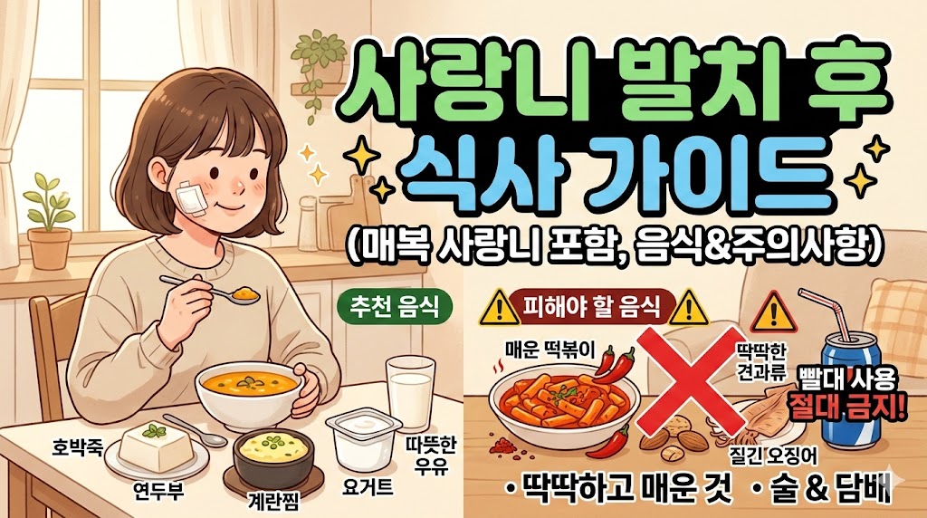 사랑니 발치 후 음식