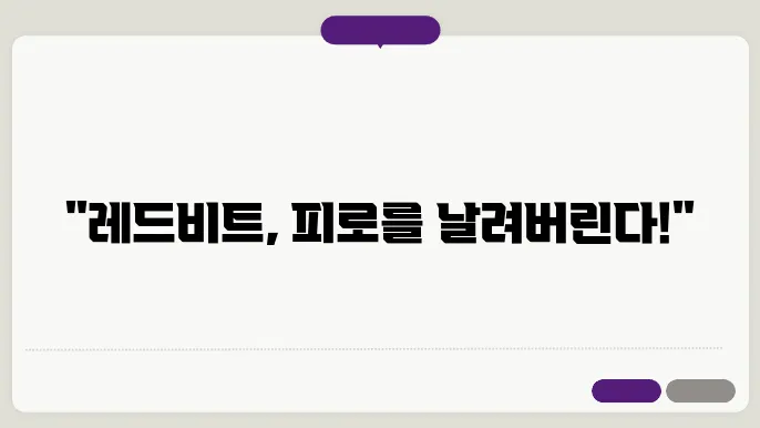 레드비트 주스가 피로 회복에 좋은 이유