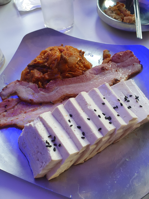 베이컨-두부-김치