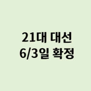 21대 대선 6월 3일 확정, 임시공휴일 지정 썸네일