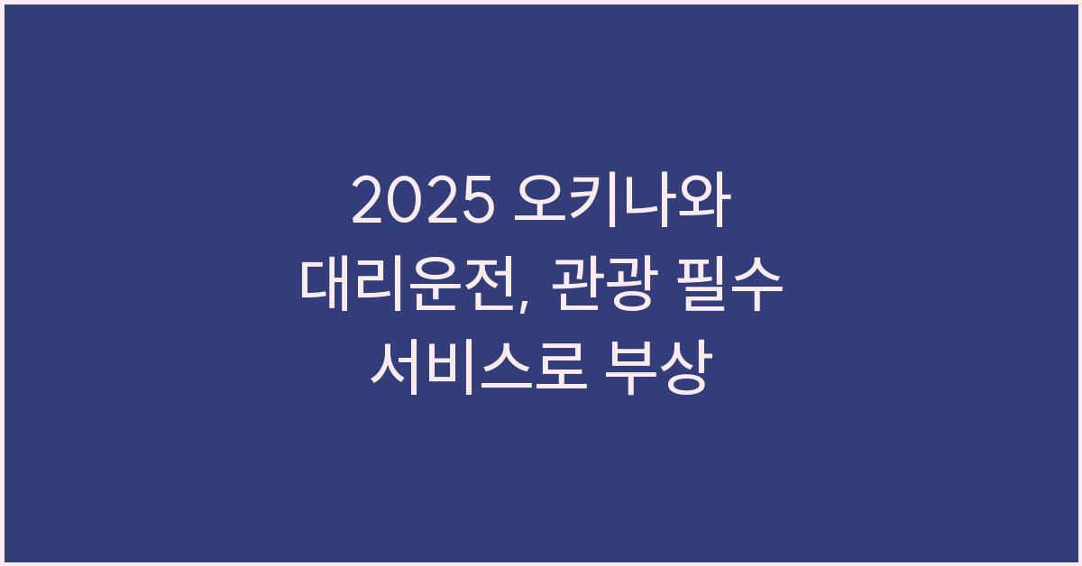 2025 오키나와 대리운전