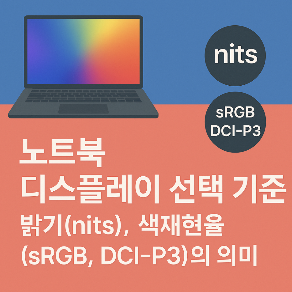 노트북 디스플레이 선택 기준: 밝기(nits), 색재현율(sRGB, DCI-P3)의 의미