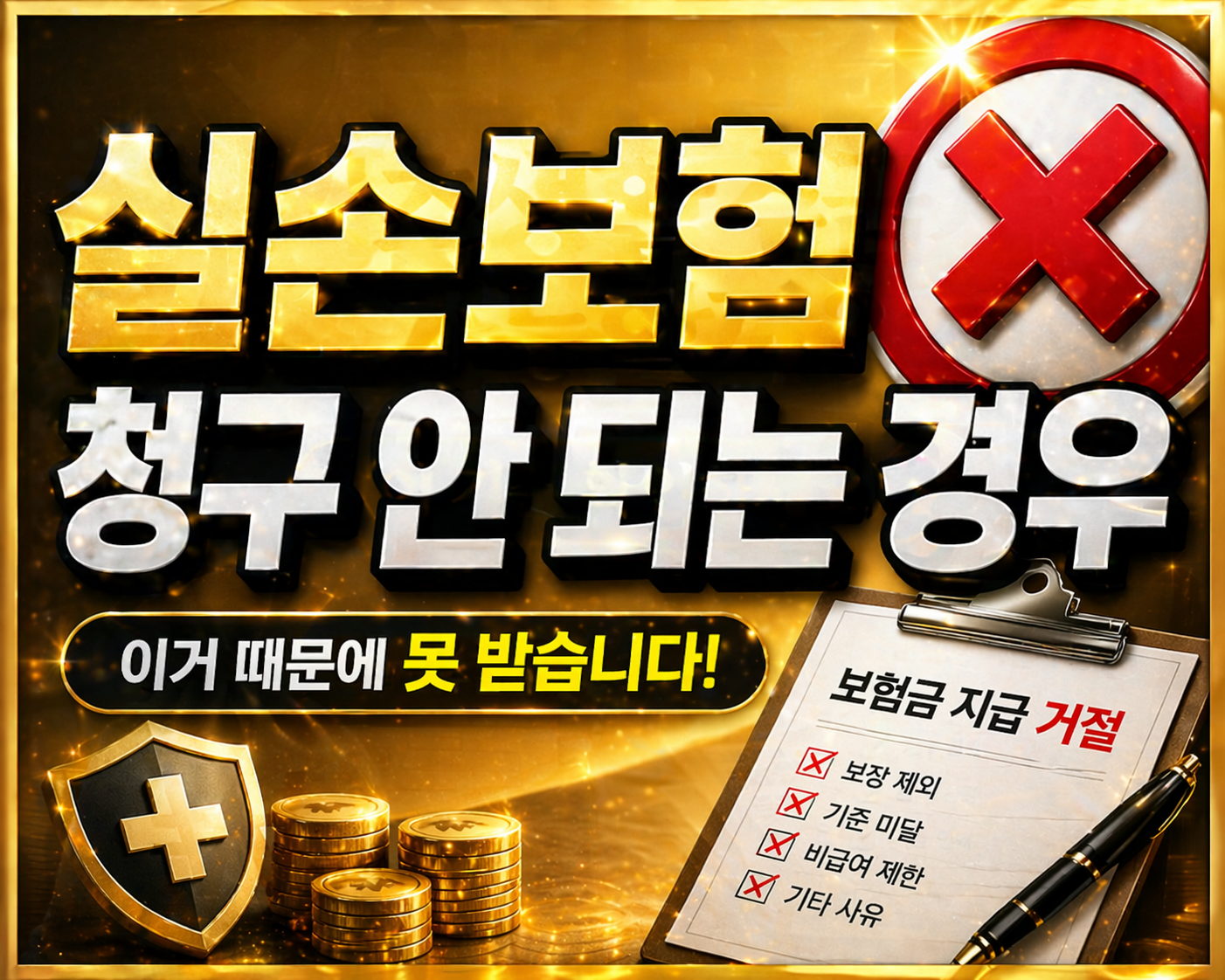 실손보험 청구 안 되는 경우 2026 설명 이미지 보험금 지급 불가 기준과 보장 제외 항목 안내 insurance claim denied guide