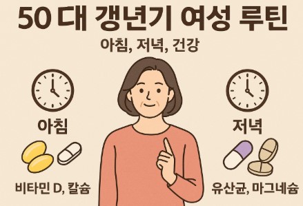 갱년기 여성 영양제 루틴 사진