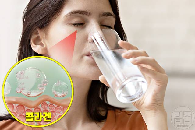 눈밑주름 제거 콜라겐 부족 보충 물8잔