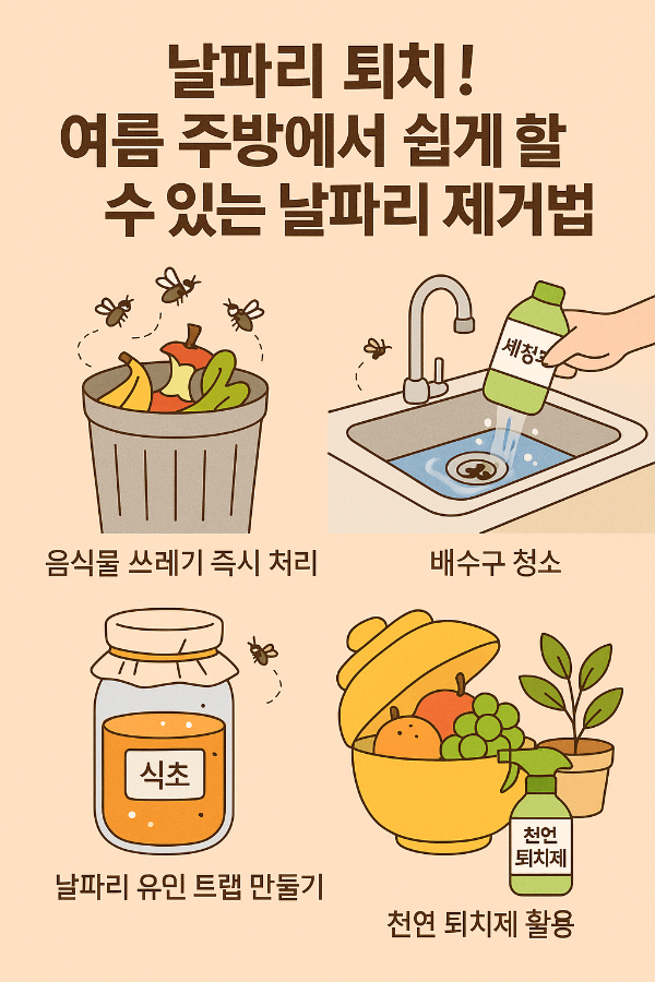 여름 주방에서 쉽게 할 수 있는 날파리 제거법