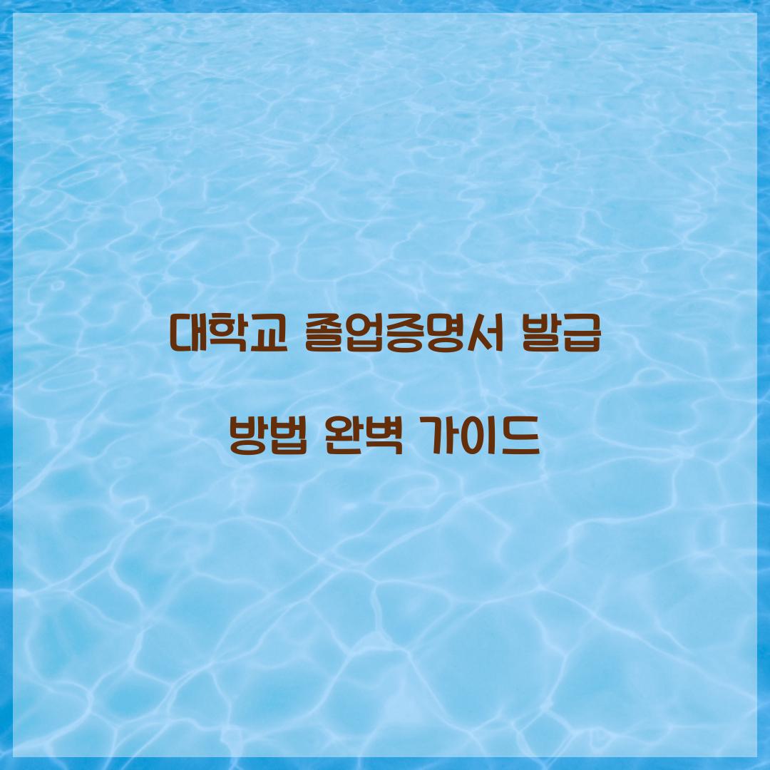 졸업증명서 대학교