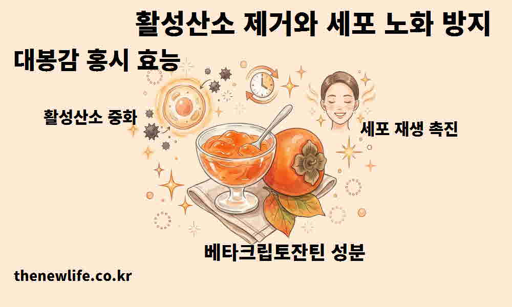 대봉감 홍시 효능 활성산소 제거 세포 노화 방지