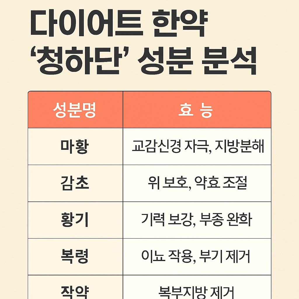 청하단-성분-분석-도표