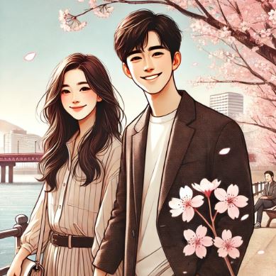 젊은 연인의 데이트하는 모습